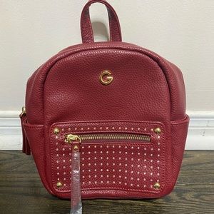 Red Leather Mini Backpack